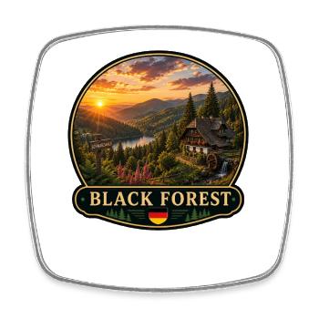 Schwarzwald Wandern Natur Landschaft Wassermühle - Viereckiger Kühlschrankmagnet - Weiß - Vorne