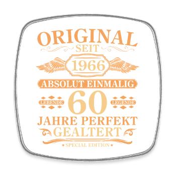 Original seit 1966 Baujahr 60. Geburtstag - Viereckiger Kühlschrankmagnet - Weiß - Vorne