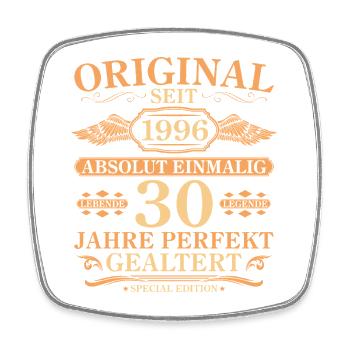 Original seit 1996 Baujahr 30. Geburtstag - Viereckiger Kühlschrankmagnet - Weiß - Vorne