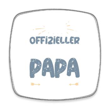 Offizieller Pomeranian Papa - Viereckiger Kühlschrankmagnet - Weiß - Vorne