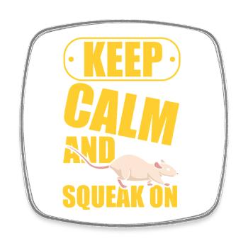 Rat, house rat, rat owner, rat lover - Square fridge magnet - white - Front