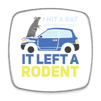 Rat, house rat, rat owner, rat lover - Square fridge magnet - white - Front