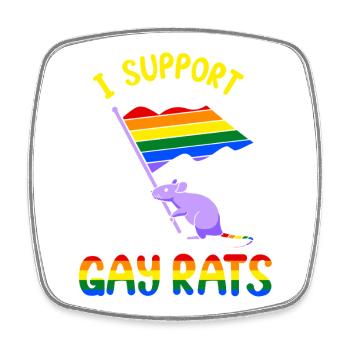 Rat, house rat, rat owner, rat lover - Square fridge magnet - white - Front