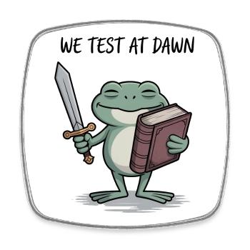 Froschritter Morgenröte - Viereckiger Kühlschrankmagnet - Weiß - Vorne