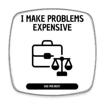 Super Busy Typo Shirt - Anwalt - Viereckiger Kühlschrankmagnet - Weiß - Vorne