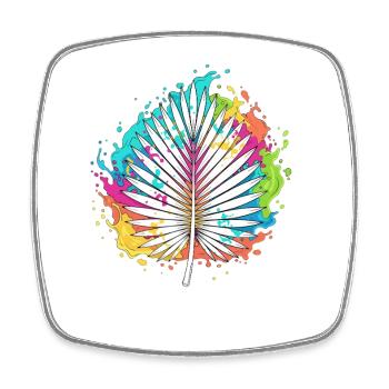 Colorful palm fan color explosion - Square fridge magnet - white - Front