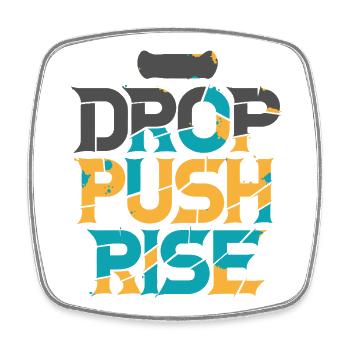 Drop, Push, Ris, Tippfehler, Notlage - Viereckiger Kühlschrankmagnet - Weiß - Vorne