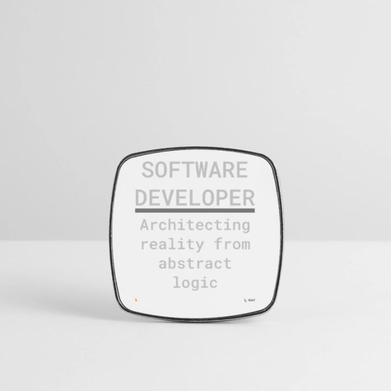 Software Developer: Logic Meets Reality Square fridge magnet