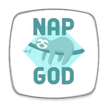Nap God Sloth – Teen Chill Vibes - Square fridge magnet - white - Front