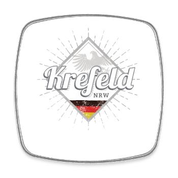 Krefeld Stadt in Deutschland Nordrhein-Westfalen - Viereckiger Kühlschrankmagnet - Weiß - Vorne