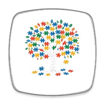 Autism - Square fridge magnet - white - Front