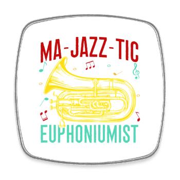 Euphonium Ma-Jazz-Tic Euphoniumist Baritone - Viereckiger Kühlschrankmagnet - Weiß - Vorne
