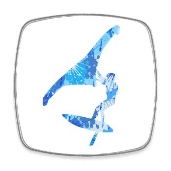 Wing Surf Wingsurfen bunt Herren Jungen Wingfoil - Viereckiger Kühlschrankmagnet - Weiß - Vorne