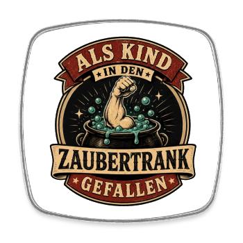 Als Kind in den Zaubertrank gefallen - Viereckiger Kühlschrankmagnet - Weiß - Vorne