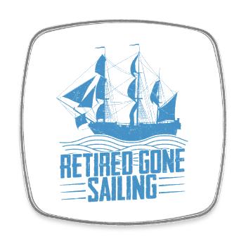 Retired Gone Sailing Sailor Sail Captain - Viereckiger Kühlschrankmagnet - Weiß - Vorne