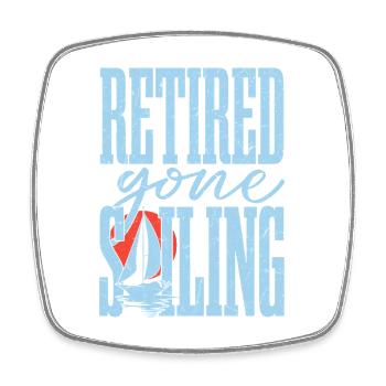 Retired Gone Sailing Captain Sail Sailor - Viereckiger Kühlschrankmagnet - Weiß - Vorne