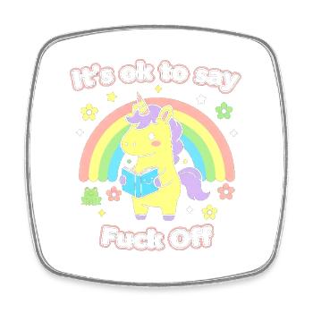 Einhorn-Lesung unter dem Regenbogen - Viereckiger Kühlschrankmagnet - Weiß - Vorne