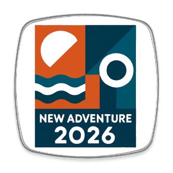 New Adventure 2026 - Viereckiger Kühlschrankmagnet - Weiß - Vorne