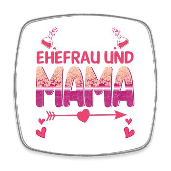 Beste Ehefrau Und Mama Der Welt - Viereckiger Kühlschrankmagnet - Weiß - Vorne