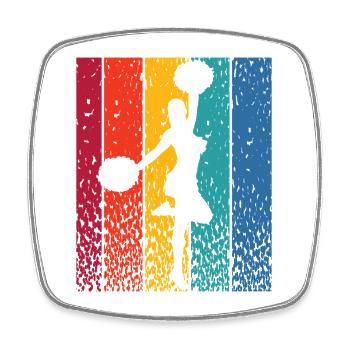 Cheerpom pom girls Mom Cheerleading - Magnet carré - blanc - Devant