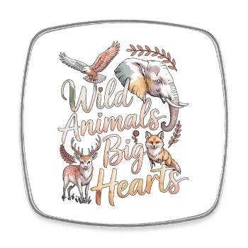 Wildlife Vet Wild Animals Big Hearts Animal Lover - Square fridge magnet - white - Front