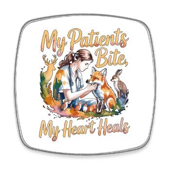 Wildlife Vet My Patients Bite My Wildlife Care - Viereckiger Kühlschrankmagnet - Weiß - Vorne