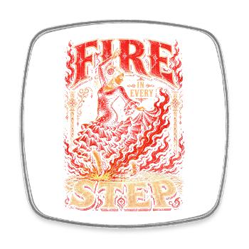 Flamenco Fire In Every Step - Square fridge magnet - white - Front