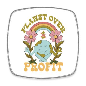 Écologie Écologiste : La planète avant le profit - Magnet carré - blanc - Devant