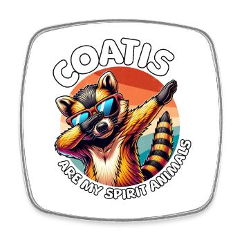 Drôles de dictons Coati - Magnet carré - blanc - Devant