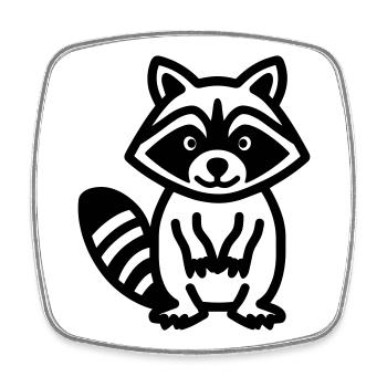 Waschbär - Viereckiger Kühlschrankmagnet - Weiß - Vorne