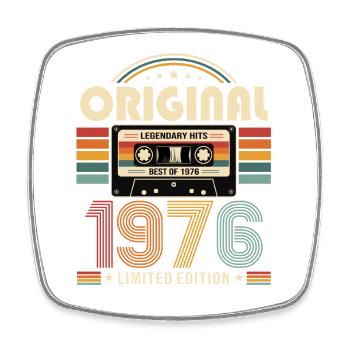50e anniversaire Gift Man cassette Best of 1976 - Magnet carré - blanc - Devant