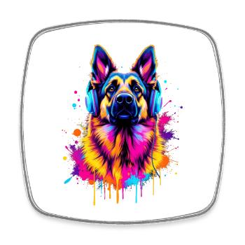 Deutscher Schäferhund - Viereckiger Kühlschrankmagnet - Weiß - Vorne