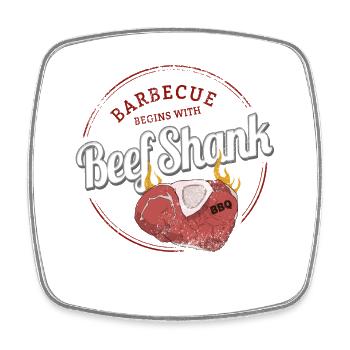 Beef Shank Barbecue Rinderhaxe Vintage BBQ Design - Viereckiger Kühlschrankmagnet - Weiß - Vorne