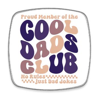 Cool Dads Club - Papa Vatertag Geschenk - Viereckiger Kühlschrankmagnet - Weiß - Vorne