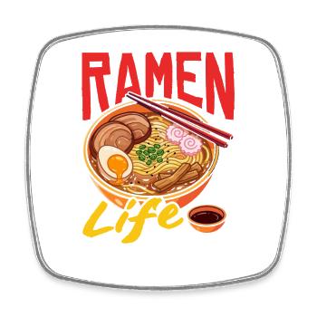 Ramen Life Nudel Bowl Japan Foodie - Viereckiger Kühlschrankmagnet - Weiß - Vorne