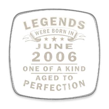 20th Birthday Gift Legend June Vintage 2006 - Square fridge magnet - white - Front