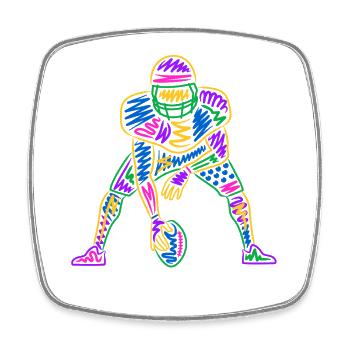 American Football Kinder Jungen bunt Football - Viereckiger Kühlschrankmagnet - Weiß - Vorne