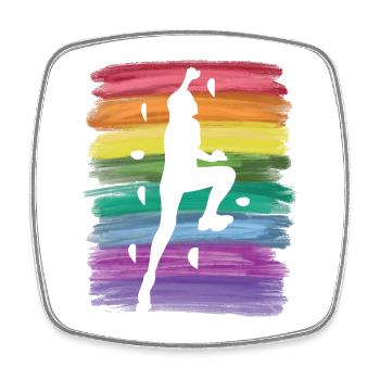 Boulderer Boulder Bouldering - Square fridge magnet - white - Front