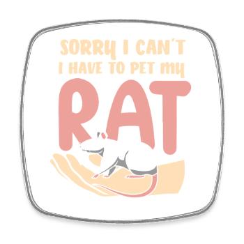 Rat, house rat, rat owner, rat lover - Square fridge magnet - white - Front