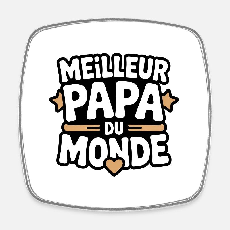 World's Best Dad - Father's Day - Square fridge magnet - white