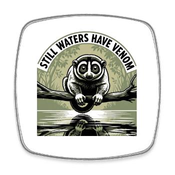 Still Waters | Venomous Plum Lori - Square fridge magnet - white - Front