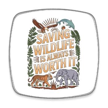 Wildlife Vet Saving Wildlife Is Always Animal Care - Square fridge magnet - white - Front