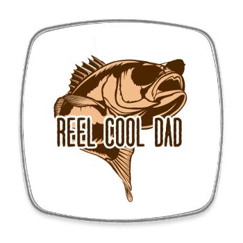 Reel Cool Dad – Meilleur Papa Pêcheur - Magnet carré - blanc - Devant
