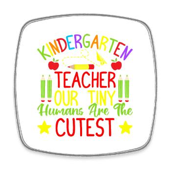 Pre K Teacher Tiny Humans Cutest Kindergarten - Viereckiger Kühlschrankmagnet - Weiß - Vorne