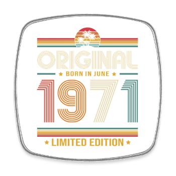 Cadeau du 55e anniversaire Millésime juin 1971 - Magnet carré - blanc - Devant