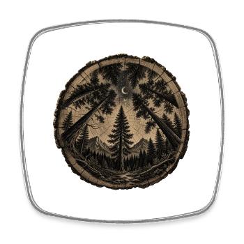 Cercle de la Forêt au Clair de Lune - Magnet carré - blanc - Devant