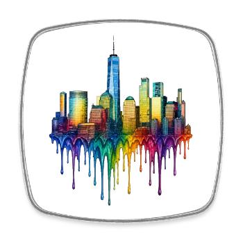 New York City New York Dripping Art - Square fridge magnet - white - Front