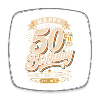 Design rétro pour le 50e anniversaire vintage - Magnet carré - blanc - Devant