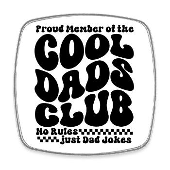 Cool Dads Club - Papa Vatertag Geschenk - Viereckiger Kühlschrankmagnet - Weiß - Vorne