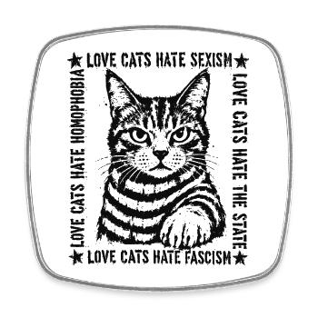 Haut Statement Cat Love Cats - Magnet carré - blanc - Devant
